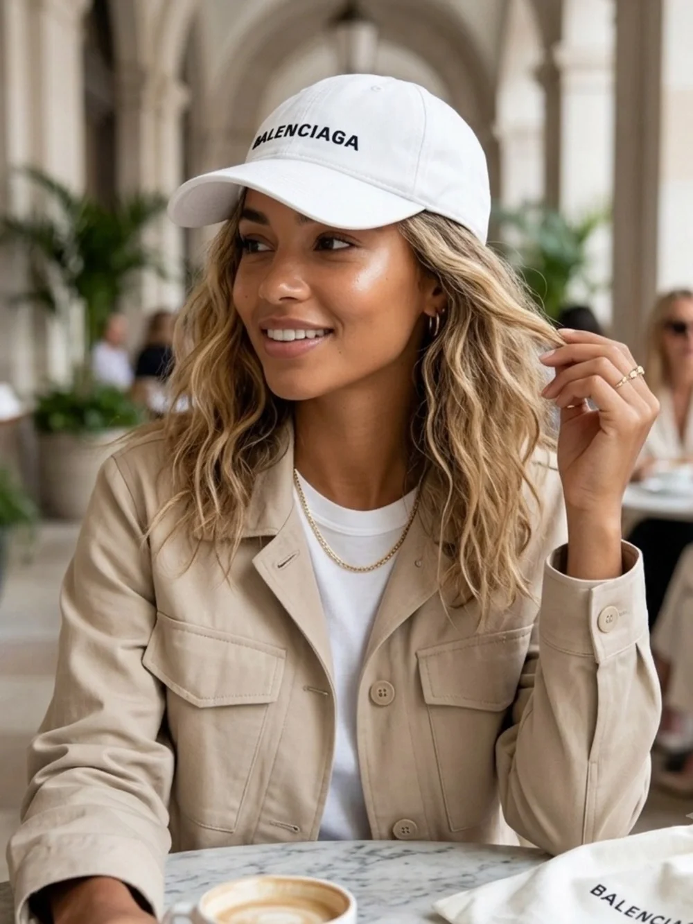 Balenciaga White Logo Baseball Cap